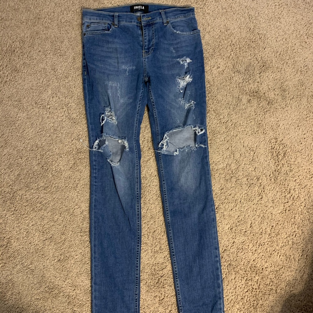 Favela tipped skinny jeans 34 street wear